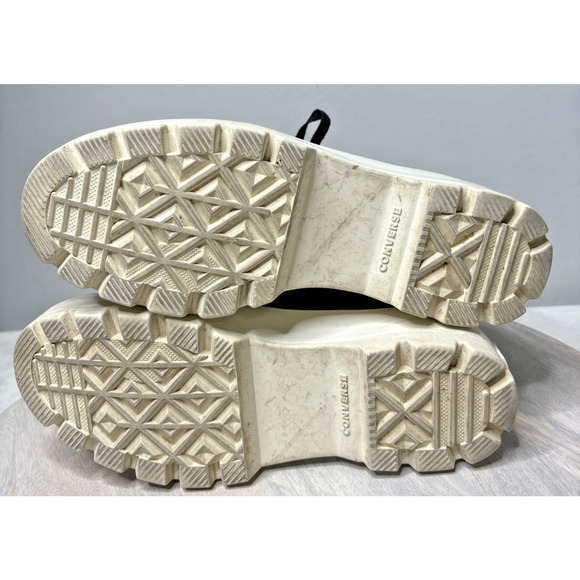 Converse Chuck Taylor All Star Black Leather Platform High Top Womens 7 READ - Picture 12 of 14